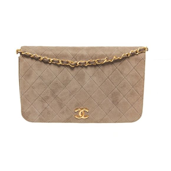 Chanel Quilted Khaki Canvas Mini Flap Bag